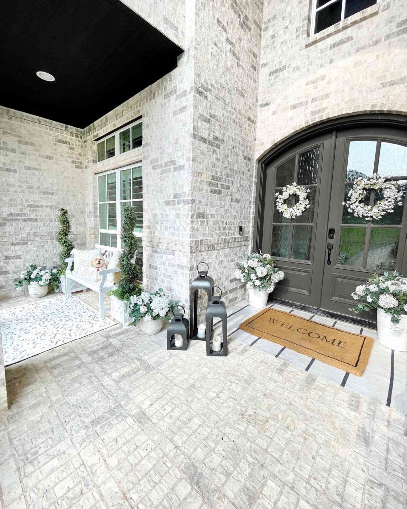 Bright Porch with Floral Decor