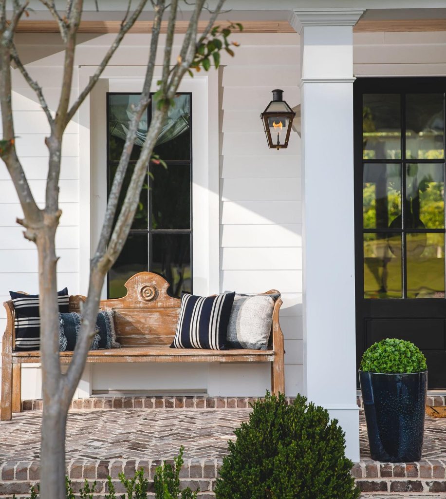 Minimalist Porch with Wooden Accents