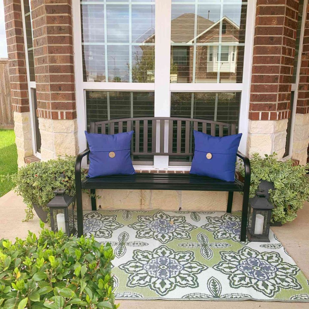 Classic Porch with Blue Cushions