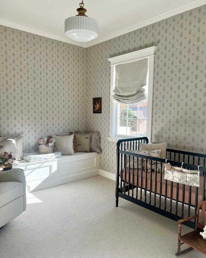 Elegant nursery room decor that feels timeless and warm.