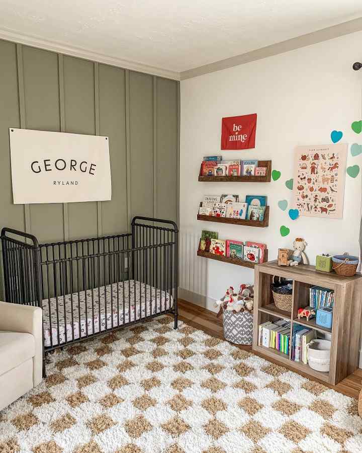 A charming nursery room design with playful baby nursery decor.