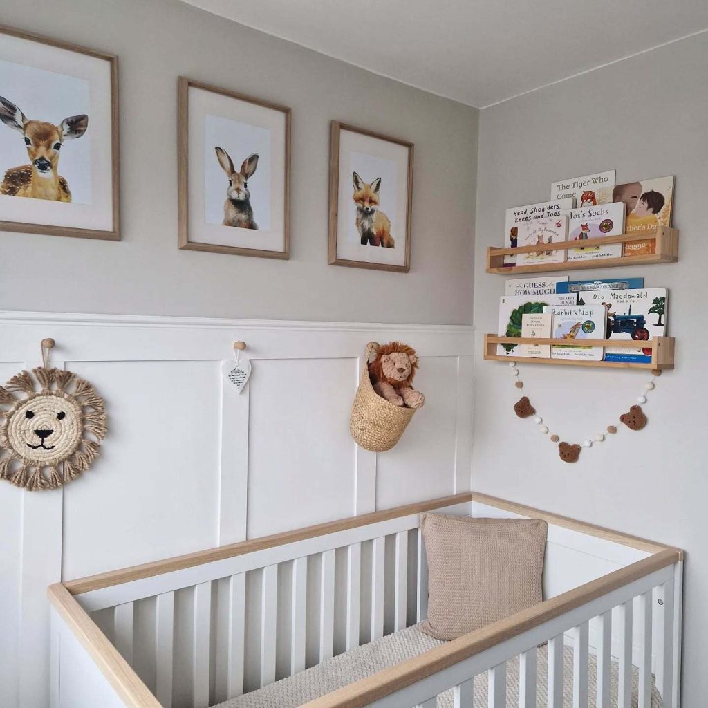 A cozy corner filled with functional and creative nursery room decor.